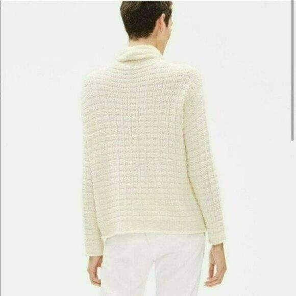NWT MSRP 268 Eileen Fisher Organic Cotton Funnel-Neck Sweater - Picture 3 of 9